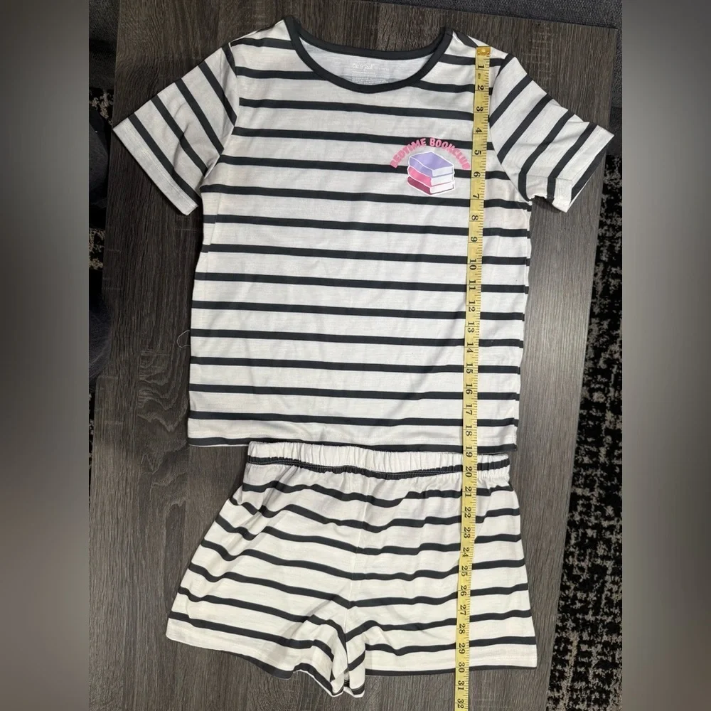 Cat & Jack Black and White Striped Kids Pajama Set